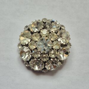 Vintage Clear Crystal Cluster Brooch